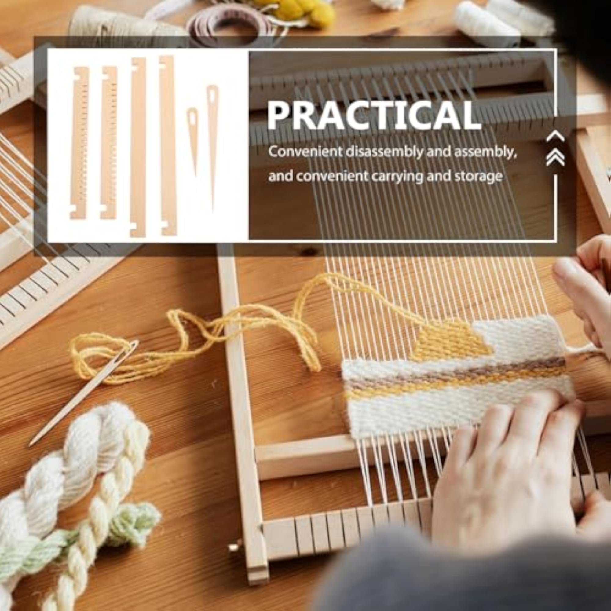 Wooden Frame Weaving Tapestry Kit for Blanket, Creative Toy